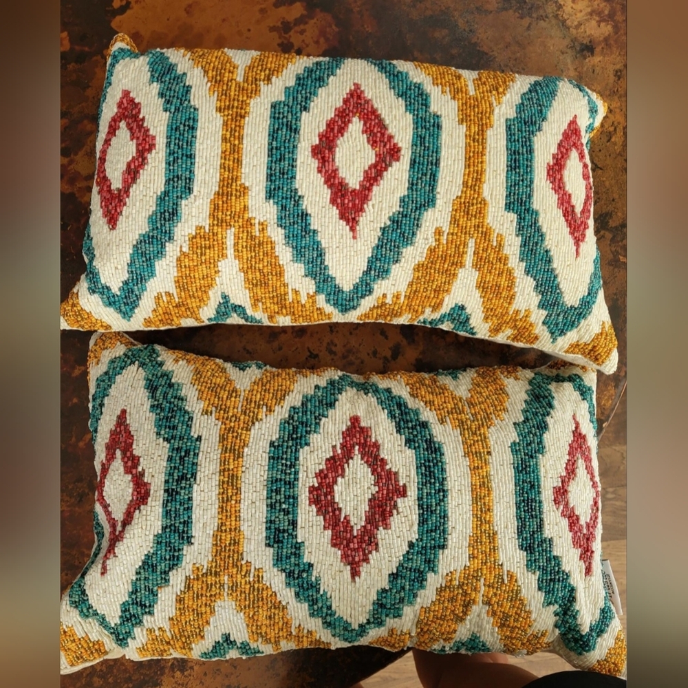 New Beaded pillows